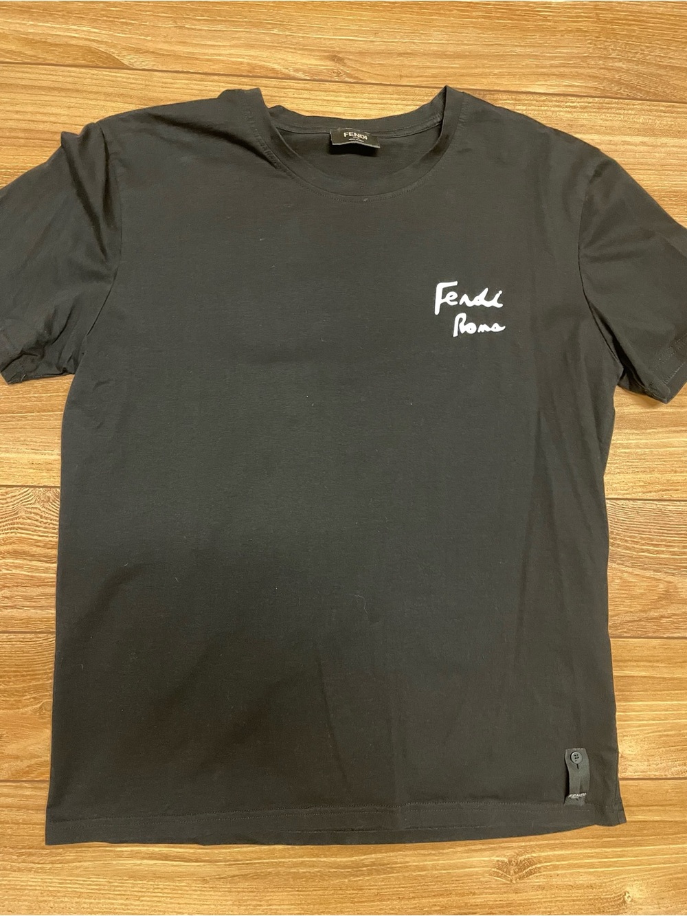 Fendi Men's Black Logo Crewneck T-Shirt